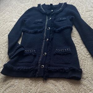 INC International Concepts Black Textured Cardigan